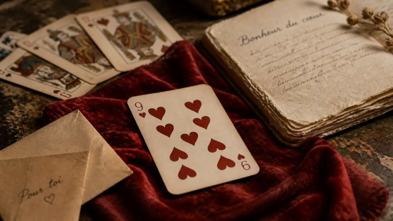 9 de coeur signification cartomancie : réussite, amour et retards