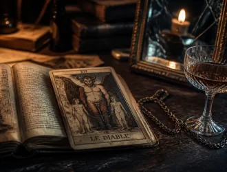carte tarot le diable en amour, passion brûlante ou lien toxique