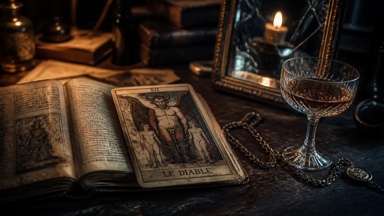 carte tarot le diable en amour, passion brûlante ou lien toxique