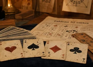 Cartomancie 52 cartes : jeu de 4 couleurs et cour