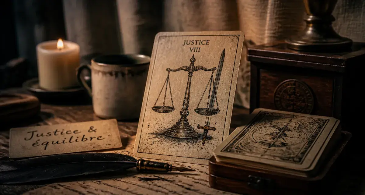 La justice tarot signification amour : équilibre et vérité