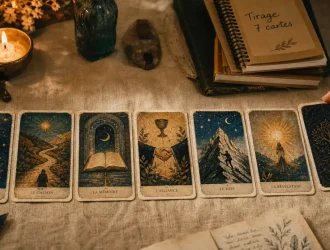 Oracle gé tirage 7 cartes, 7 cartes de tarot, photo