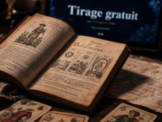 Tarot des bohémiens tirage gratuit : jeu de cartes sur table