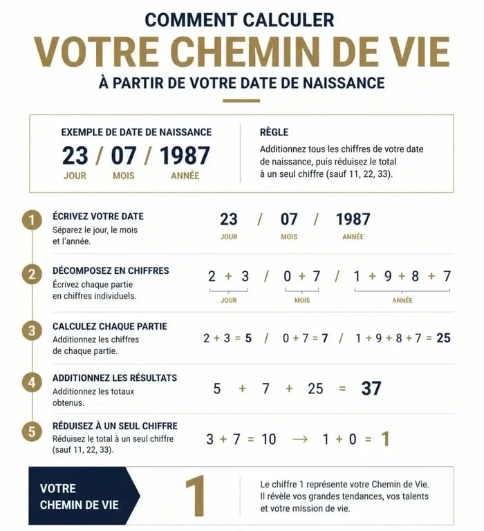 Méthode de calcul du chemin de vie en numérologie