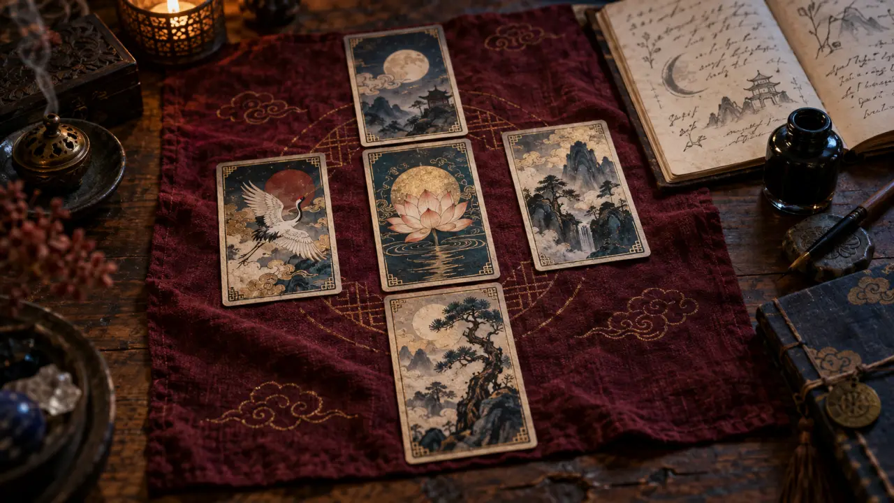 Tarot chinois 5 cartes : synthèse au centre