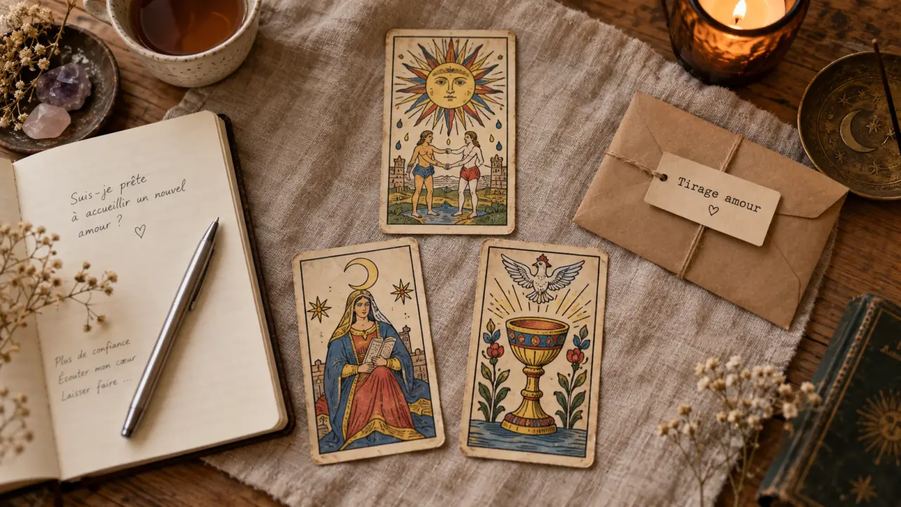 Tirage des cartes amour en 3 cartes pour éclairer la relation